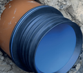 Fernco Icon Pushfit Coupling 100mm to 150mm Internal Pipe Connector in soil, showcasing versatility in drainage pipework.