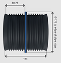 Fernco IC150P Icon Pushfit Internal Coupling - 150mm 6" Pipe with dimensions showing internal design features.