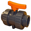 Industrial Ball Valve - Double Union PTFE Seat FPM Seals Plain Ends