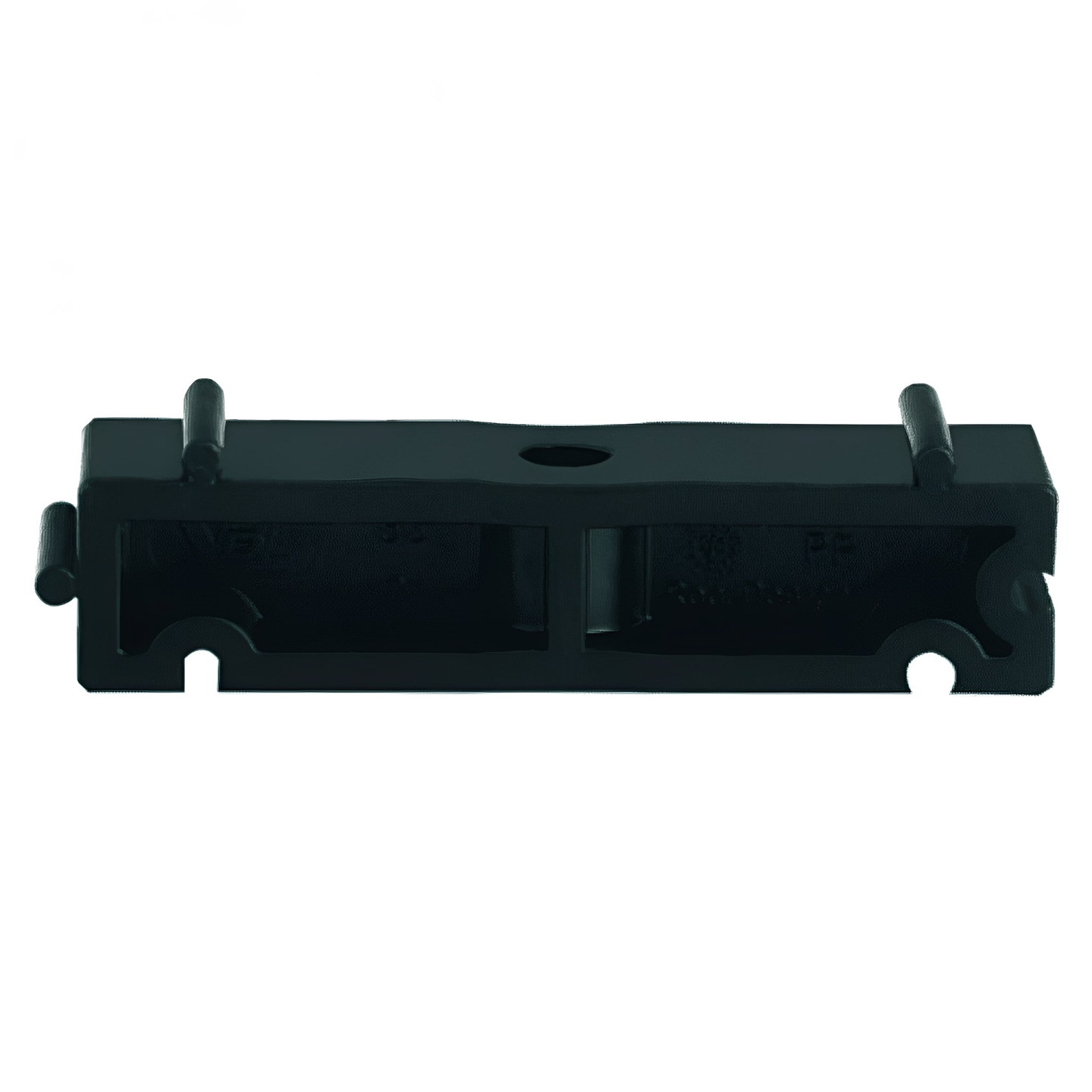 Industrial Spacing Block - Black Polypropylene showing durable design for PVC pipe clearance.