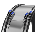 Fernco LC1000W Extra Wide Drain Coupling 1000-1099mm showing flexible connector design with blue clamps.