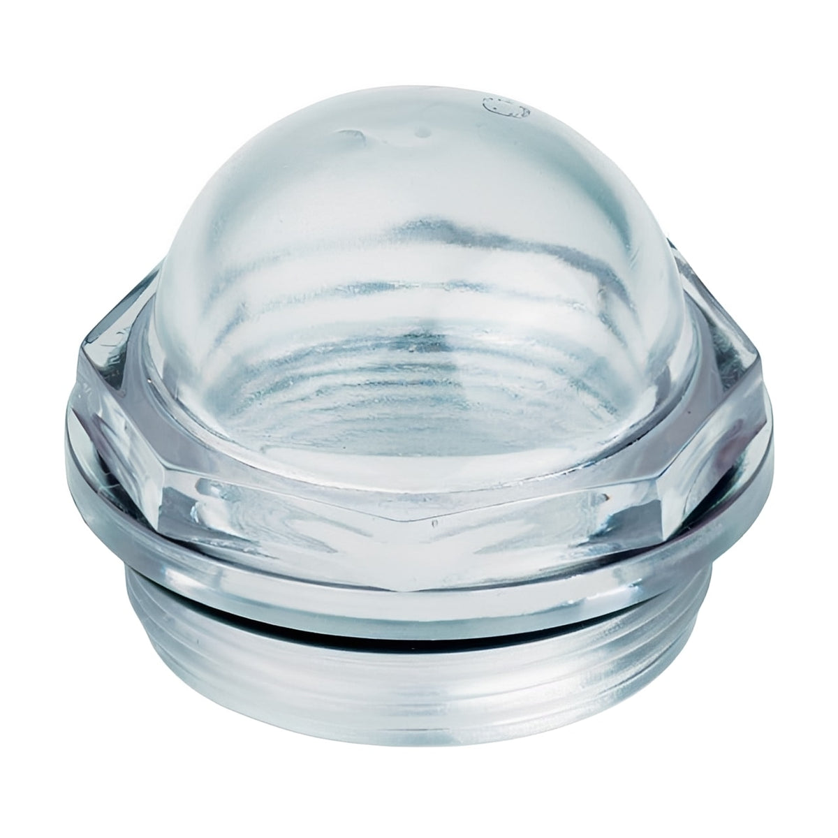 Liquid Level Indicator for Tankers and Vessels - Metal & Glass clear glass and metal dome component for fluid monitoring
