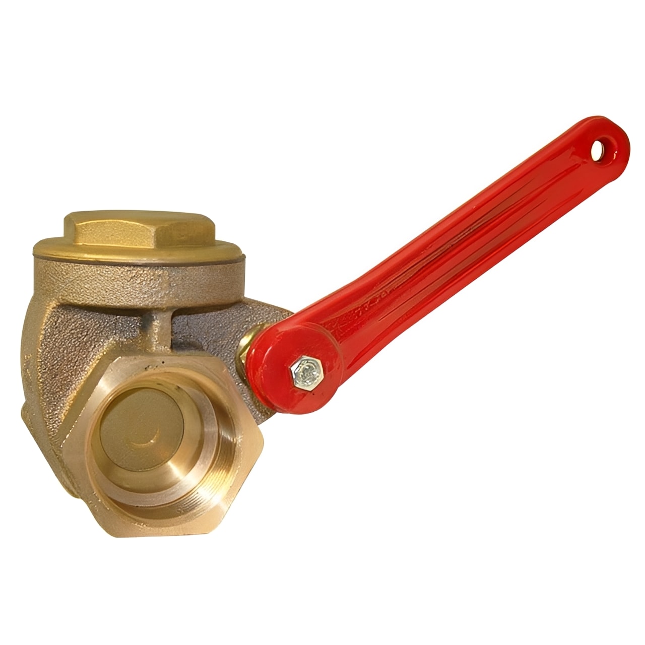 Lever Gate Valve PN16 Screwed BSPP - Bronze/Brass Body with red lever handle for efficient fluid control.