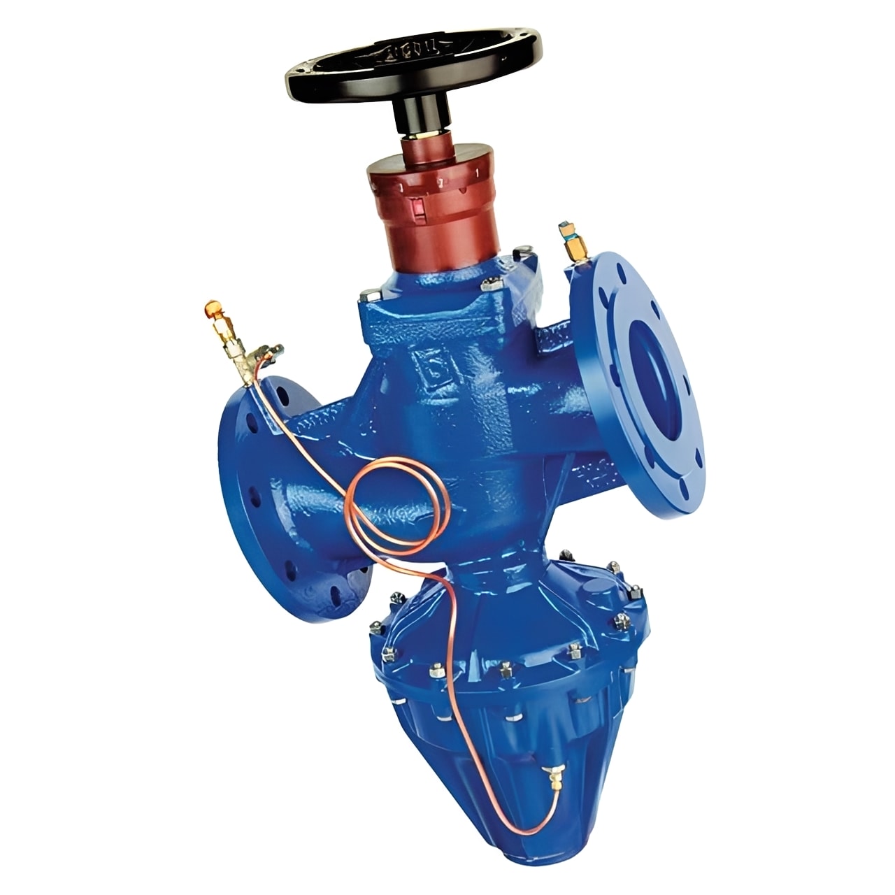 ML Type Modulating Differential Pressure Control Valve PN16 with robust cast iron body and valve handle.