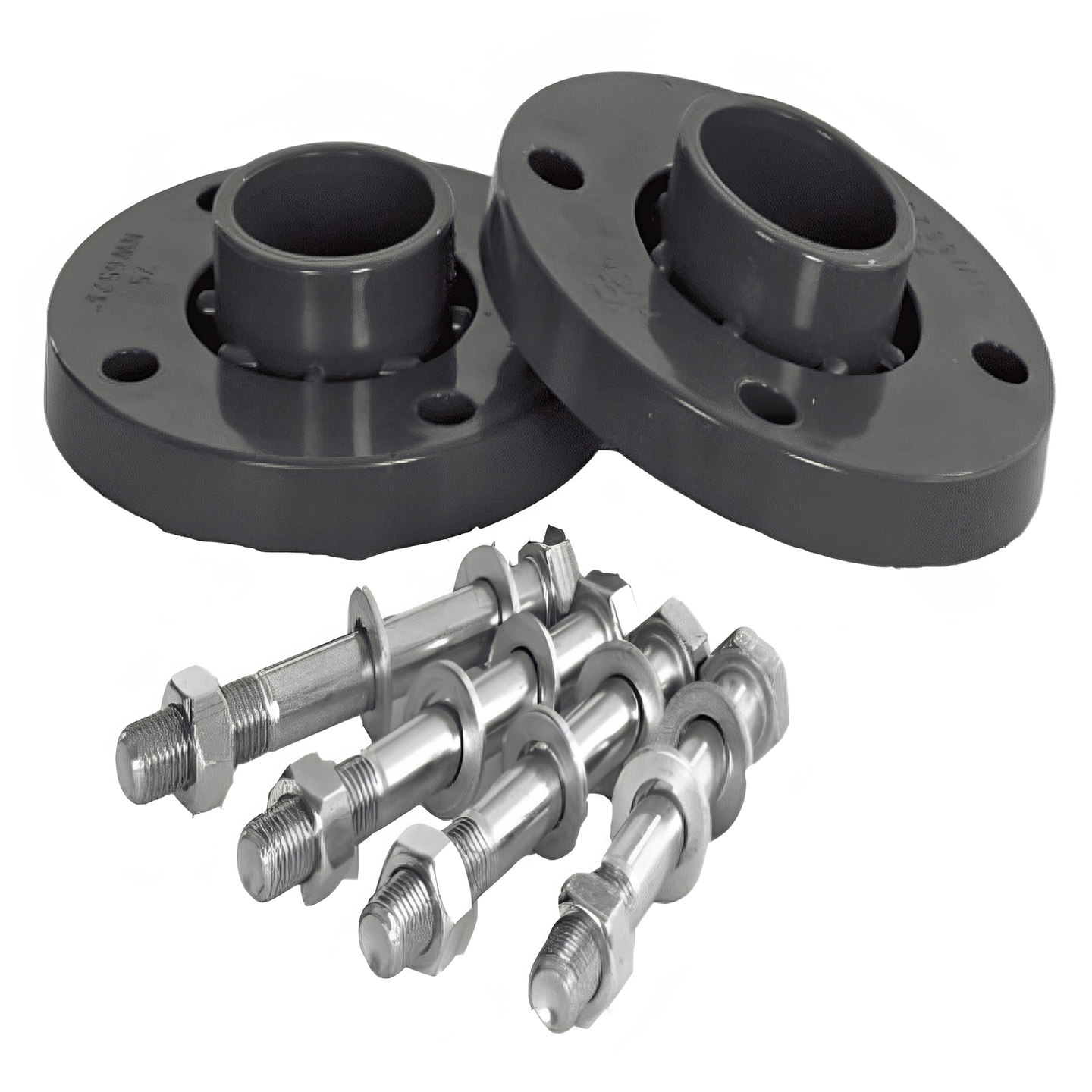 Mounting Kit For Butterfly Valve - Comprising Stub Flanges, Backing Rings and Bolt Sets components displayed together.