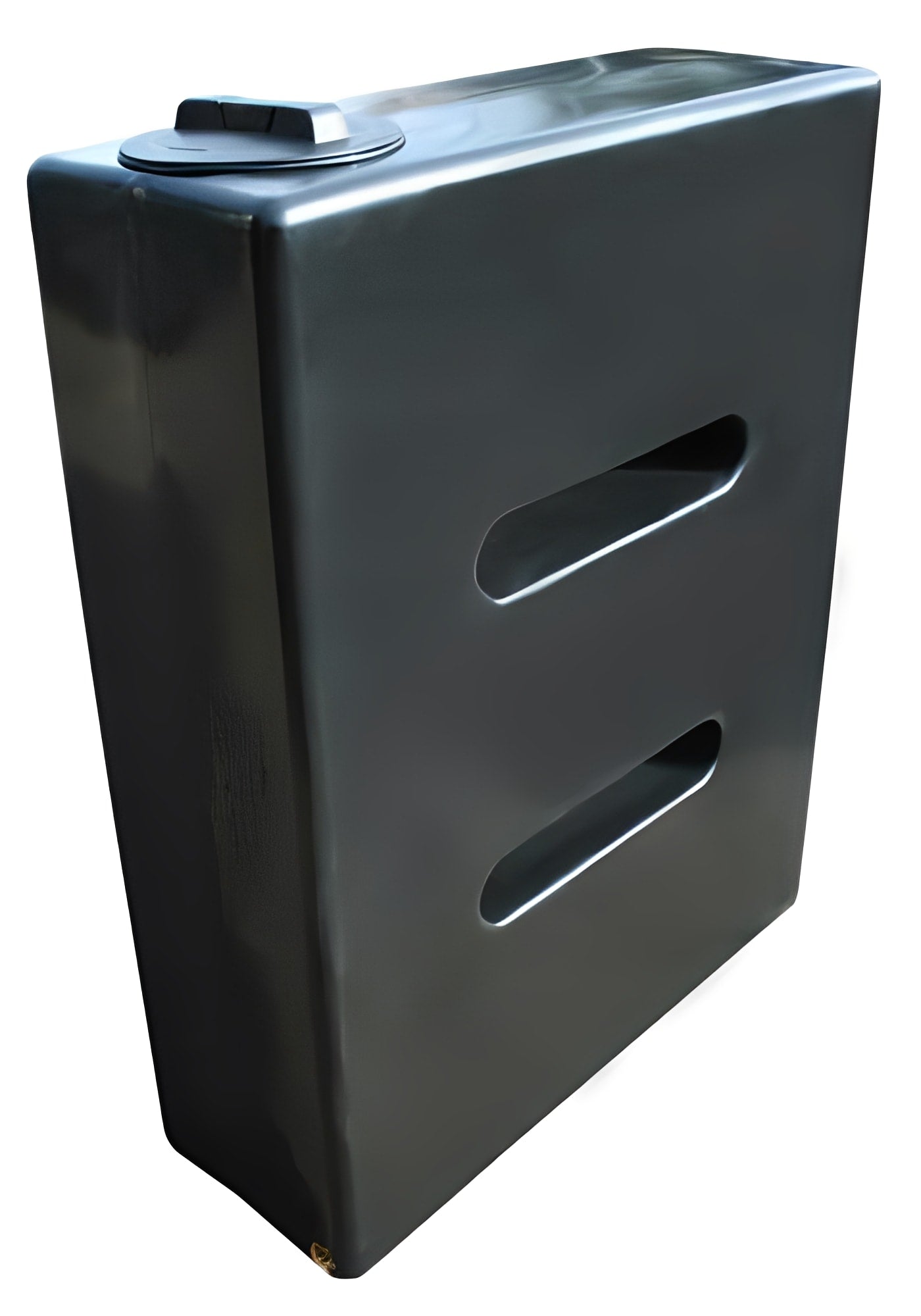 Potable Water Tank 400 Litre V3 shown in black, slimline design for efficient drinking water storage.