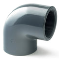 PVC-U 90 Degree Elbow Plain/Threaded BSP Metric Pipe Fitting to connect PVC piping.
