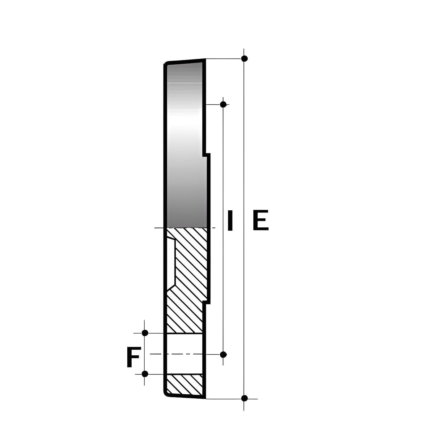 PVC-U Blank Flange ASA 150 - Plain Grey technical drawing showing dimensions.