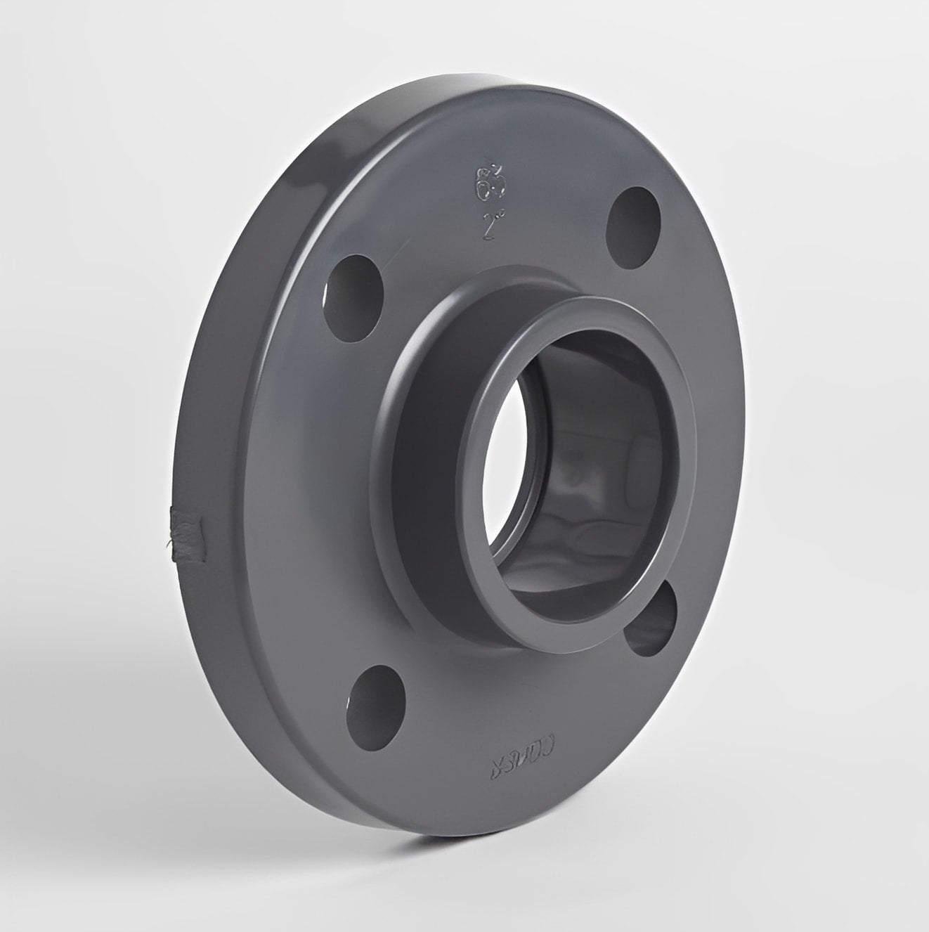PVC Metric Full Face Flange - NP10/16 Drilled to BS4504 pipe fitting for secure connections.