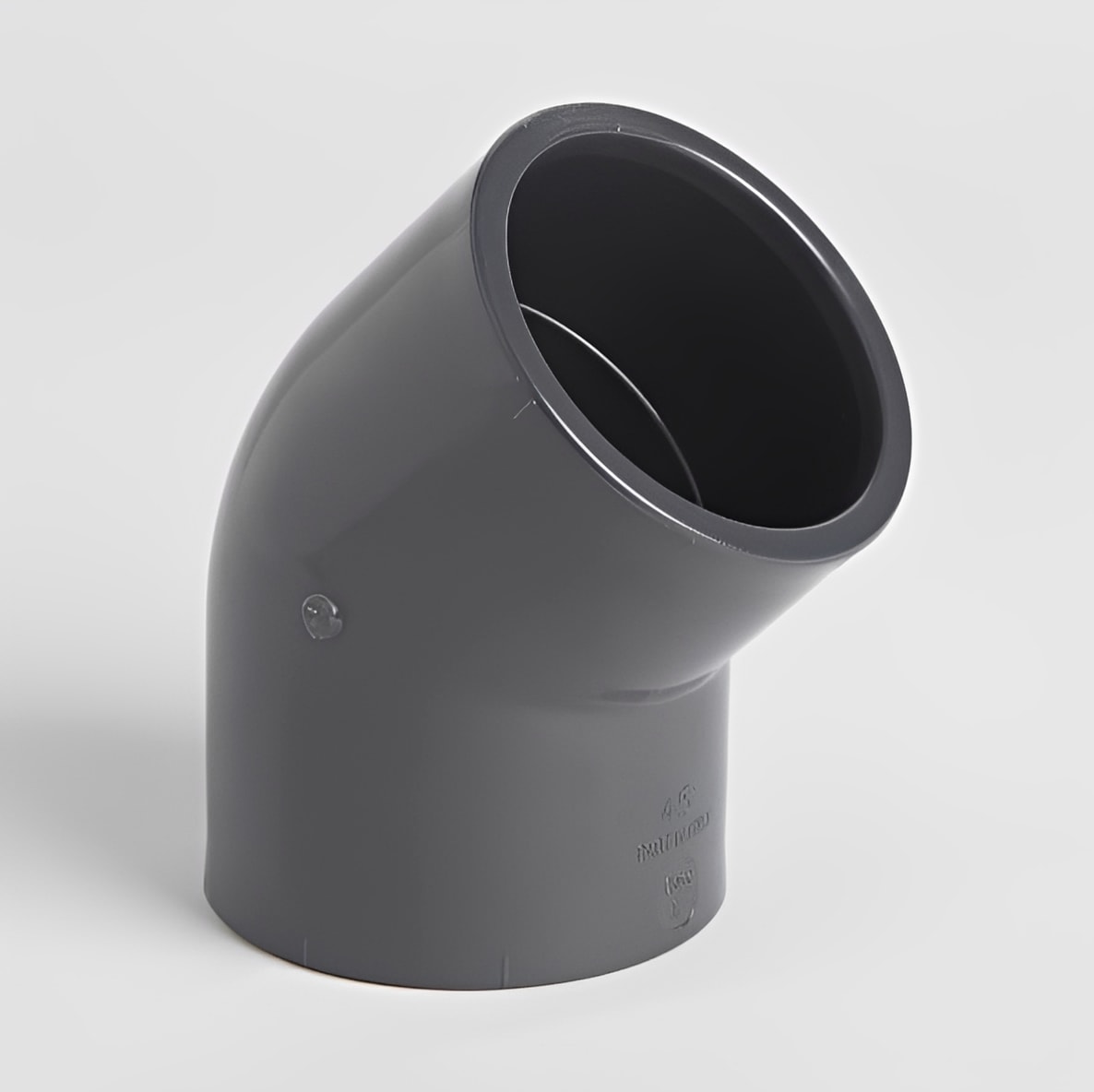 PVC Metric 45 Degree Plain Elbow Pressure Pipe Fitting for precise connections and efficient flow.