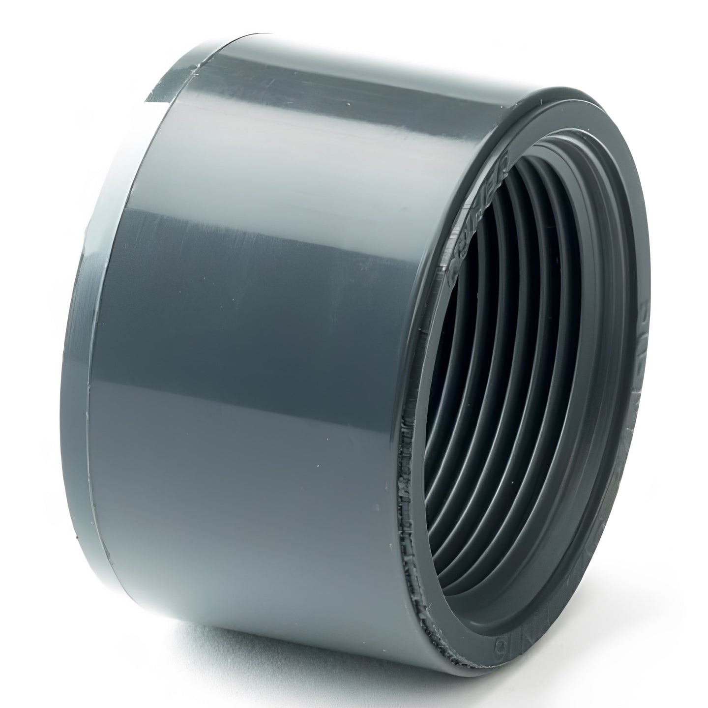 PVC-U Reducing Bush - Metric Plain to BSP Threaded, grey plastic fitting for secure pipe connections.
