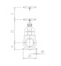 PVC Imperial Slide Valve for Pipe Systems - WRAS Approved technical drawing with dimensions
