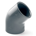PVC-U 45 Degree Elbow Plain Imperial Pipe Fitting for connecting pipes at a precise angle.