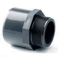 PVC-U Female Plain to Male Threaded Imperial Adaptor for secure pipe connection.