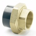 PVC-U Composite Union - Female Brass Threaded to Plain Imperial pipe fitting with brass threaded end and plain socket.