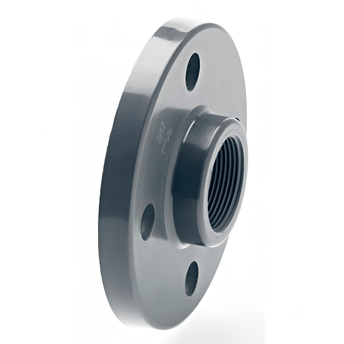 PVC-U Full Face Flange Threaded Imperial NP10/16/ Inch- All sizes side view image.
