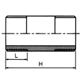 PVC-U Imperial Threaded Nipple - WRAS Approved Pipe Fitting technical drawing with dimensions L and H.