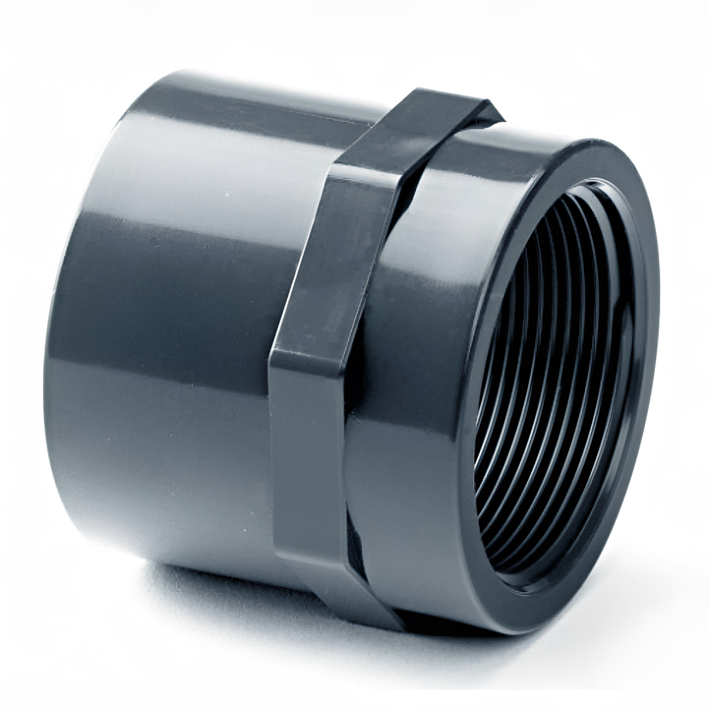 PVC-U Plain to Threaded Imperial Socket - WRAS Approved for secure connections in piping systems.