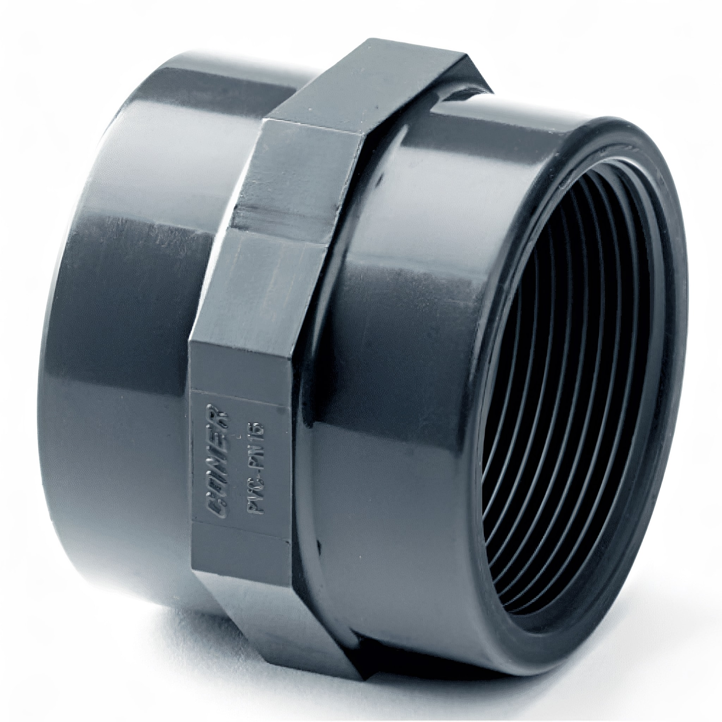 PVC-U Imperial Threaded Socket - WRAS Approved Pipe Fitting for secure connections in plumbing systems.