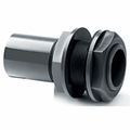 PVC-U Tank Connector Plain to Threaded Imperial Pipe Fitting for secure liquid tank connections.