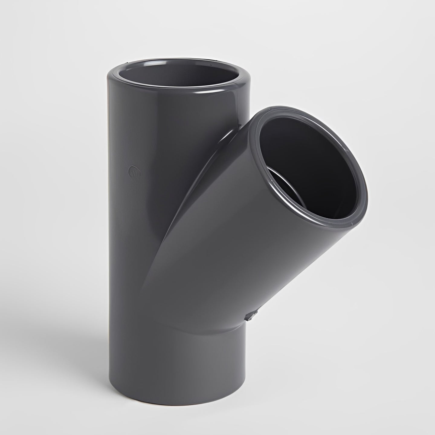 PVC Metric Plain Y Piece / 45º Tee Fitting for connecting PVC pressure pipes.
