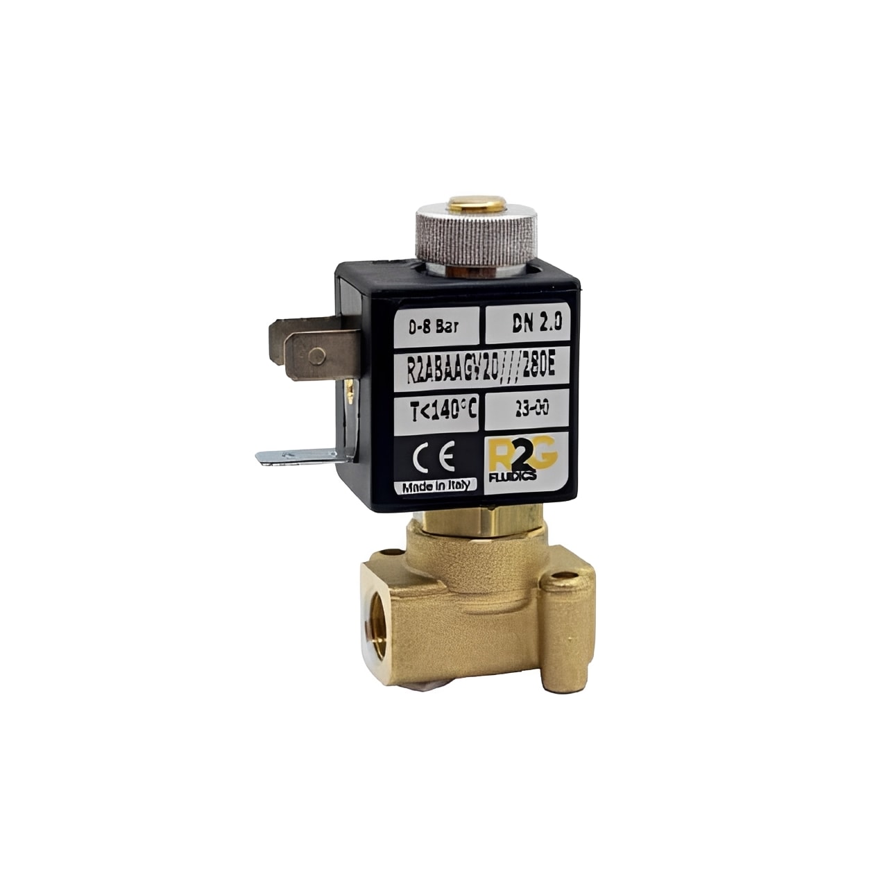 RAB1 Brass Solenoid Valve - Direct Acting 2/2 Viton NC BSP with Viton diaphragm and fast switching response.