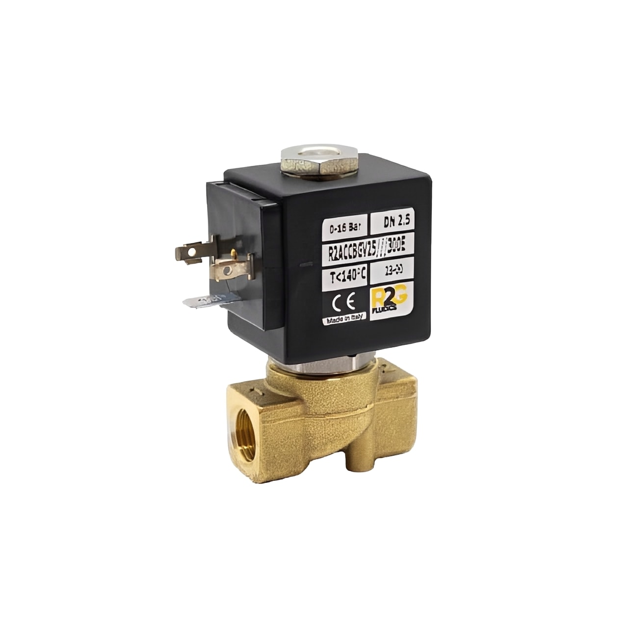 RAC1 Brass Solenoid Valve - Normally Open 2/2 Viton Diaphragm image showcasing valve design and features.
