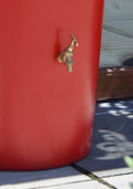 Red Big City Water Butt Planter - 380L Capacity Red with a tap for easy water access.