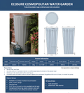 Ecosure Cosmopolitan Water Garden - large combined water butt and planter with measurement details and product information