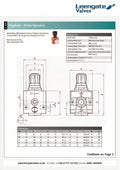 Piston-Operated Air Pressure Regulator - 0-8 Bar High Flow detailed diagram and specifications.