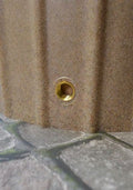 Sandstone Cosmo 200L Decorative Water Butt Planter - Stone Effect close-up of drainage hole detail