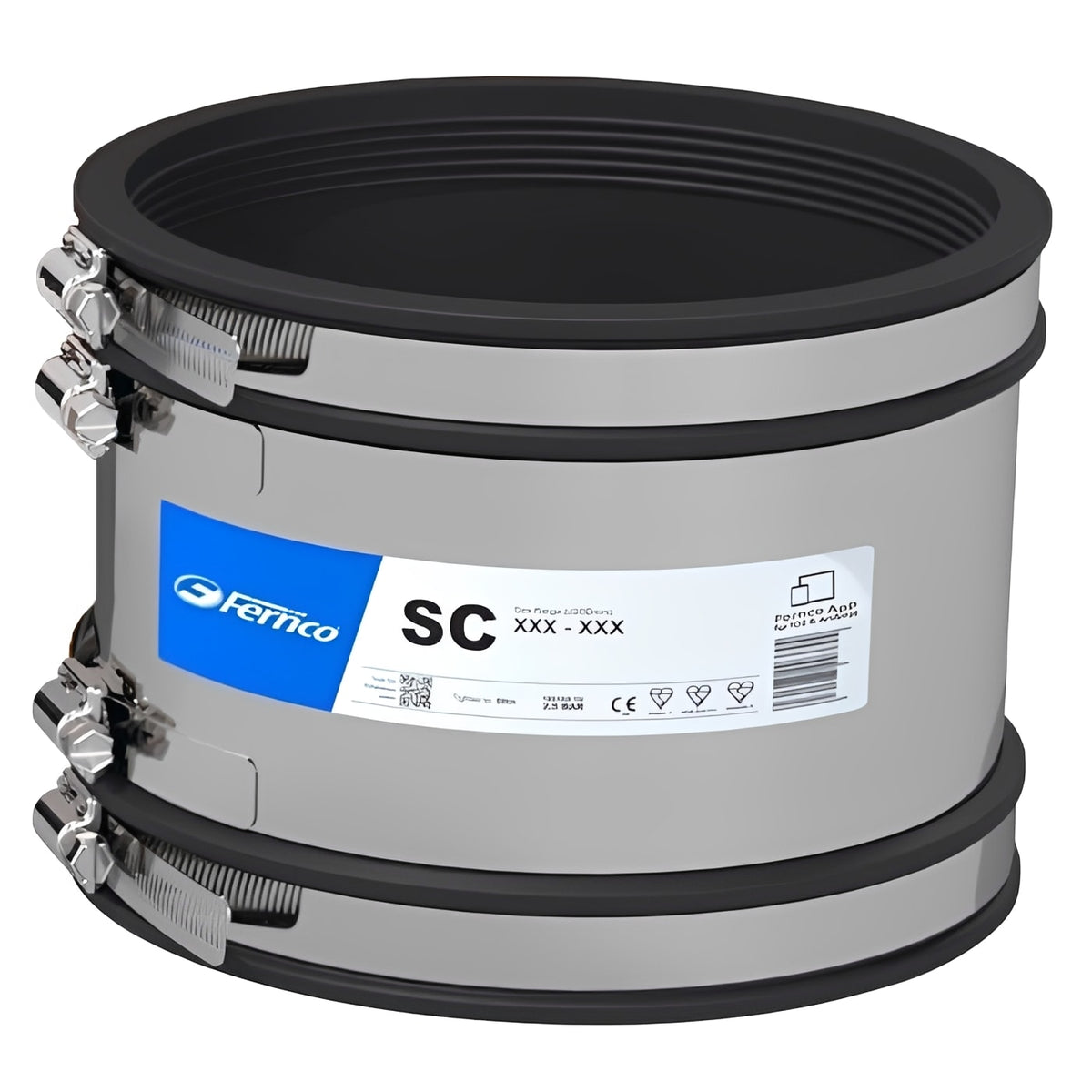 Fernco SC525 Shear Banded Pipe Coupling 500-525mm for drainage pipework.