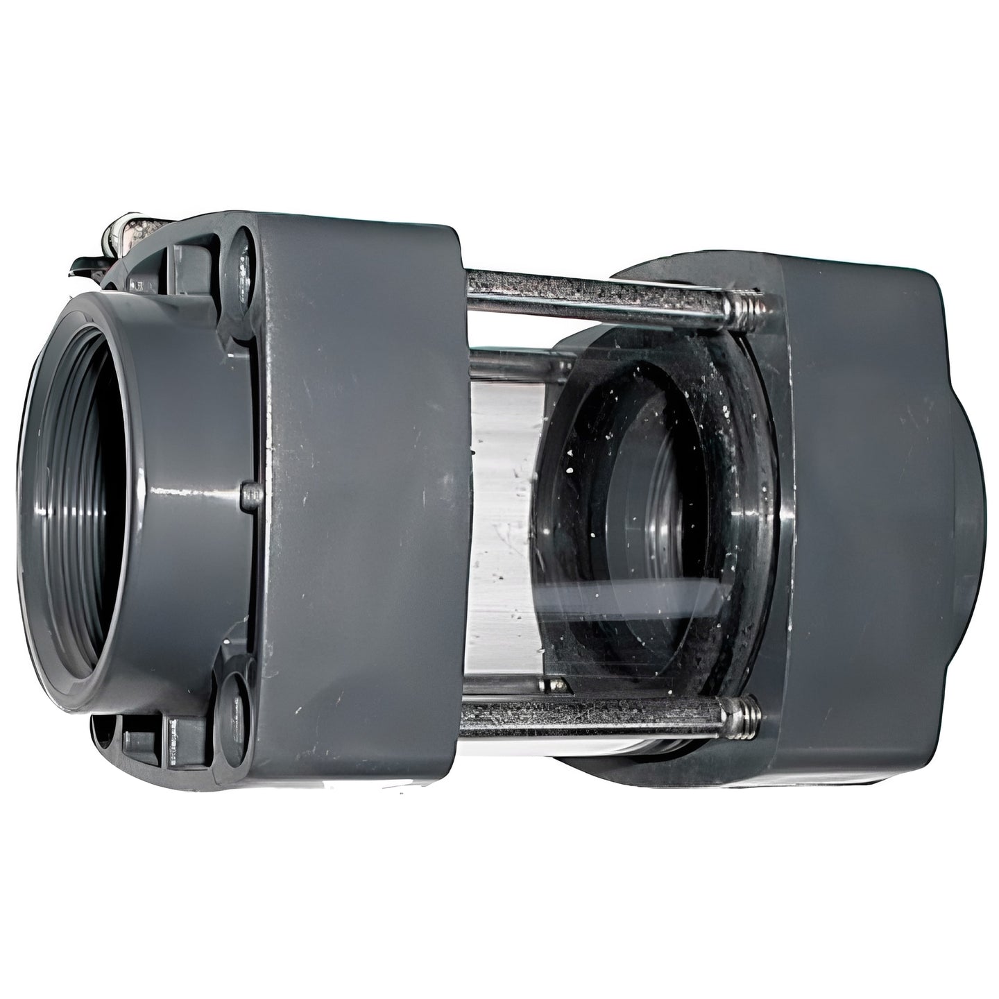 PVC Metric Sight Glass - EPDM Seal for monitoring flow rates in pipe systems.