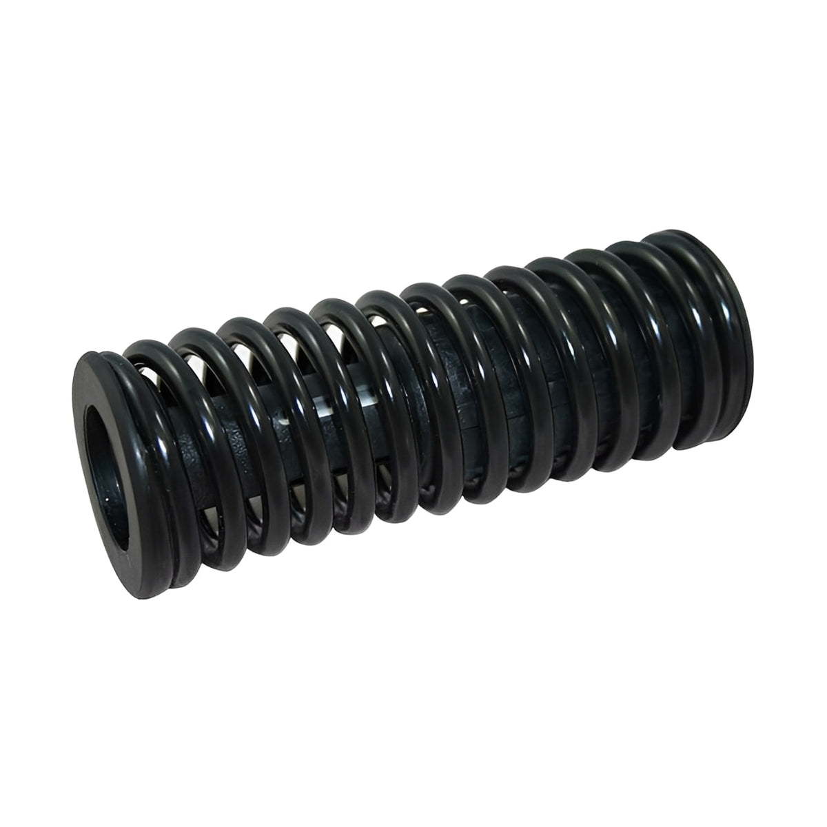 Black coil spring showcasing its durable design and application in various machinery, highlighting the Spring functionality.