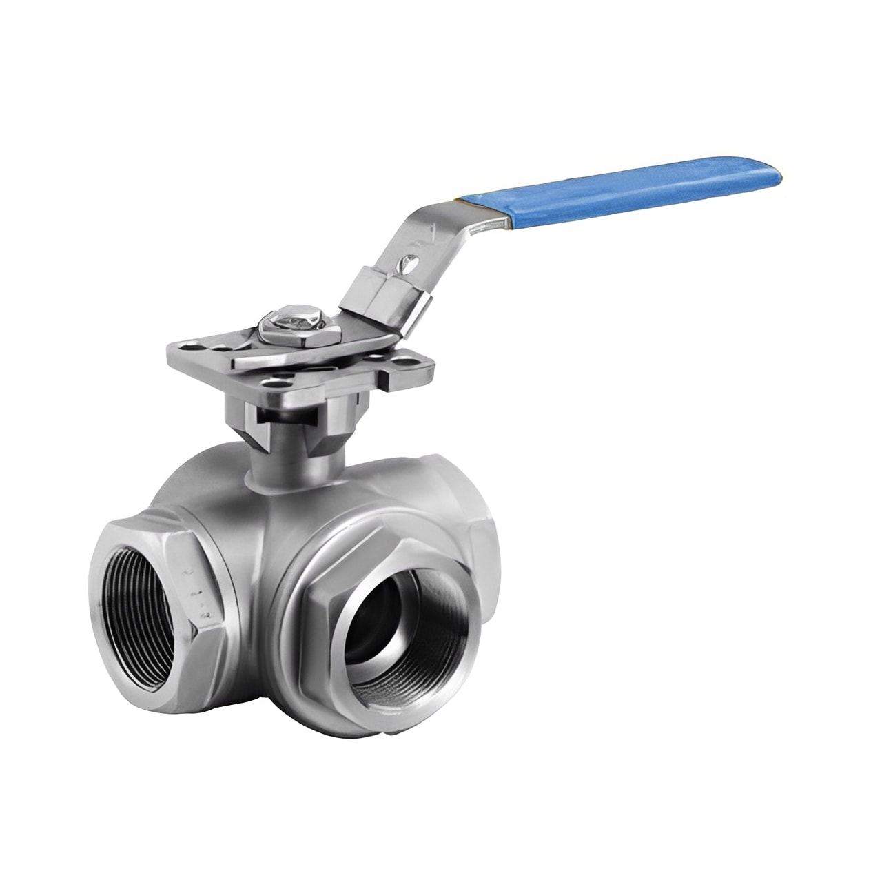 Stainless Steel 3-Way Ball Valve - T-Port BSPT PN63 for reliable flow control and efficient fluid management.