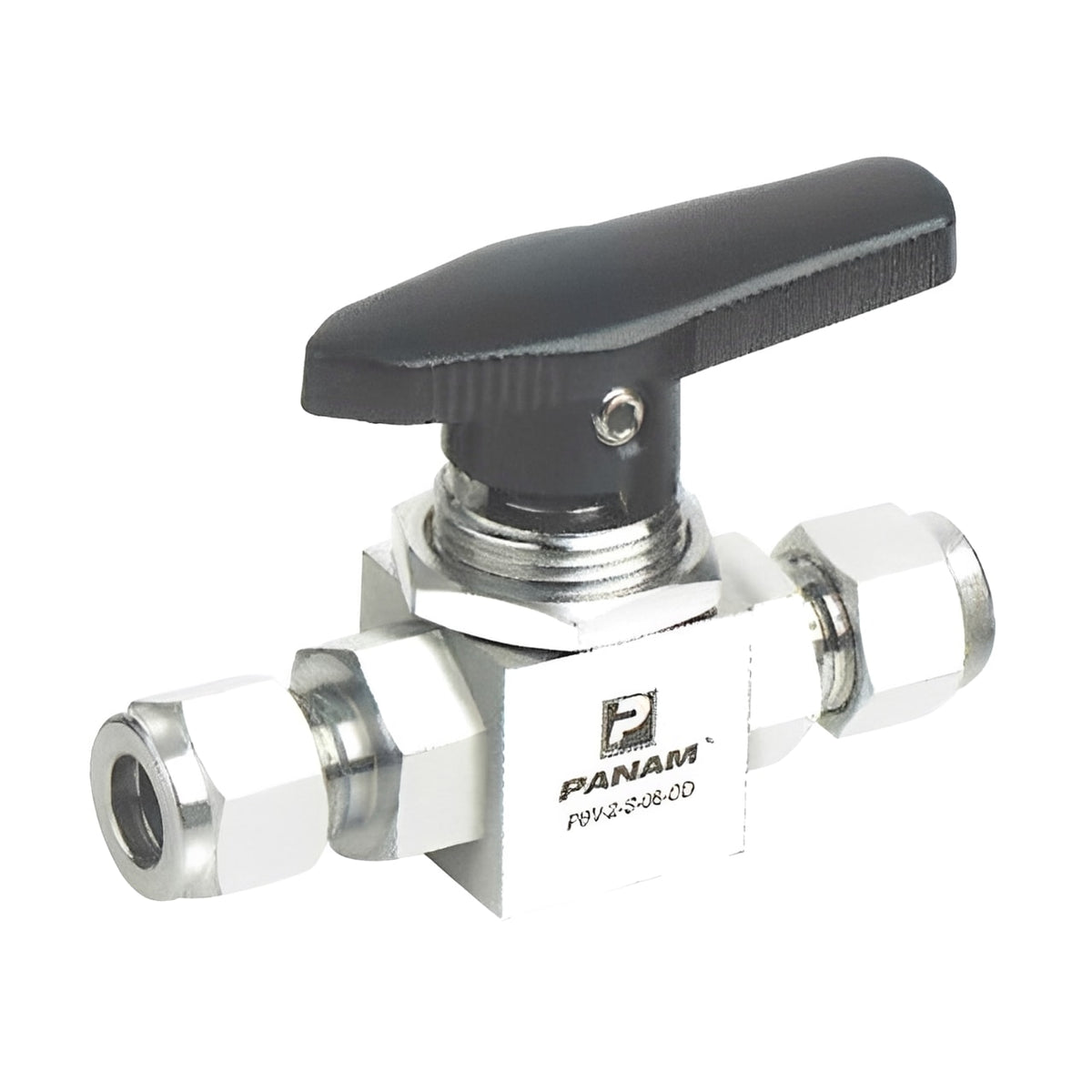 316 Stainless Steel Ball Valve - Metric Compression Panel Mount