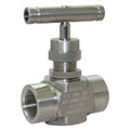 Stainless Steel Needle Valve - BSPP Screwed 6000psi, high-performance valve for precise flow control in high-pressure systems.
