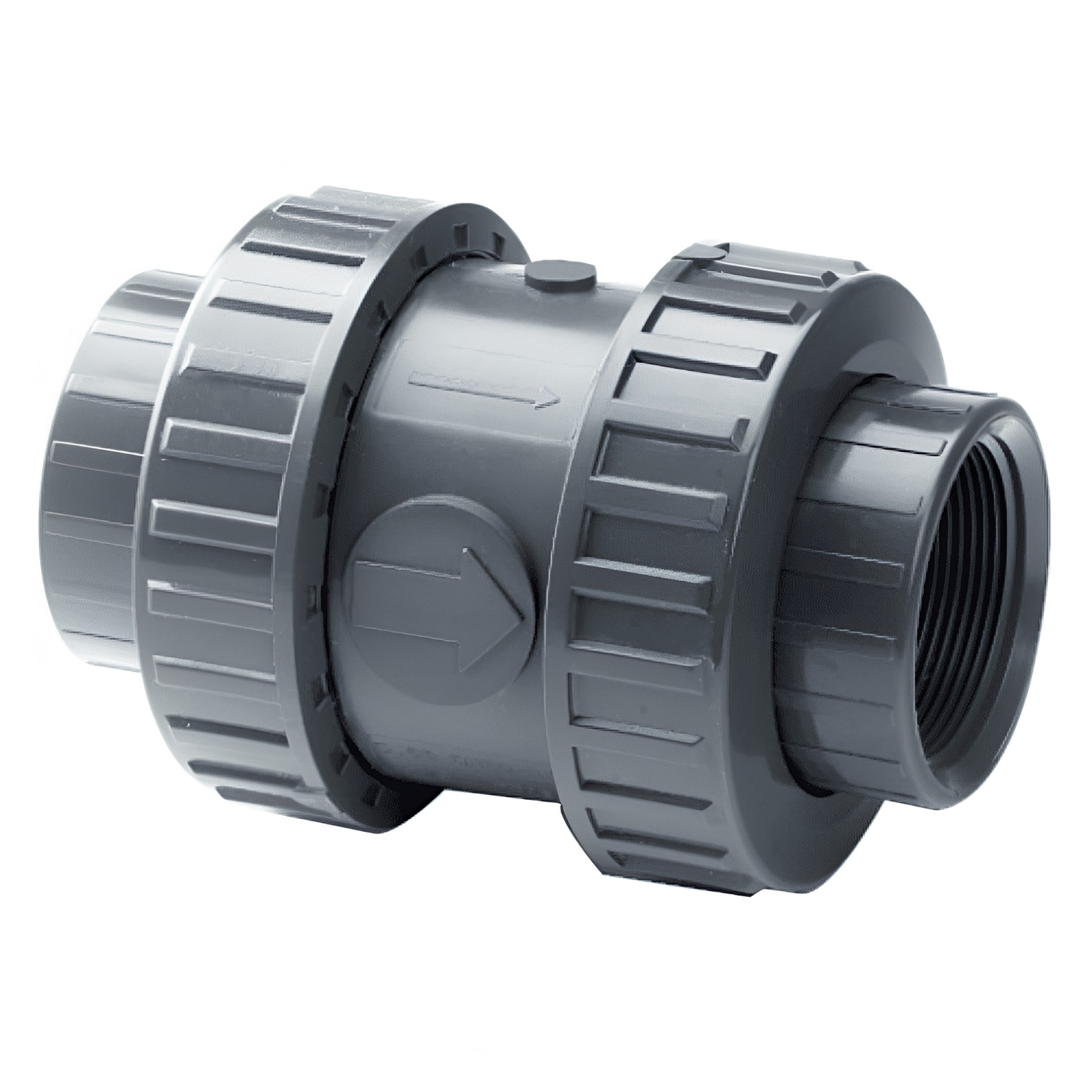 PVC Double Union Foot Valve - EPDM Seals Threaded Ends for reliable one-way flow control in PVC systems.