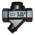 Thermodynamic Steam Trap with Air Vent - BSPP Forged Steel displayed from the side, showcasing the black finish and specifications.