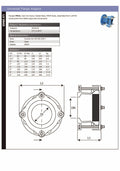 Universal Flange Adaptor - PN10/16 Ductile Iron Pipe Fitting specifications drawing and dimensions.