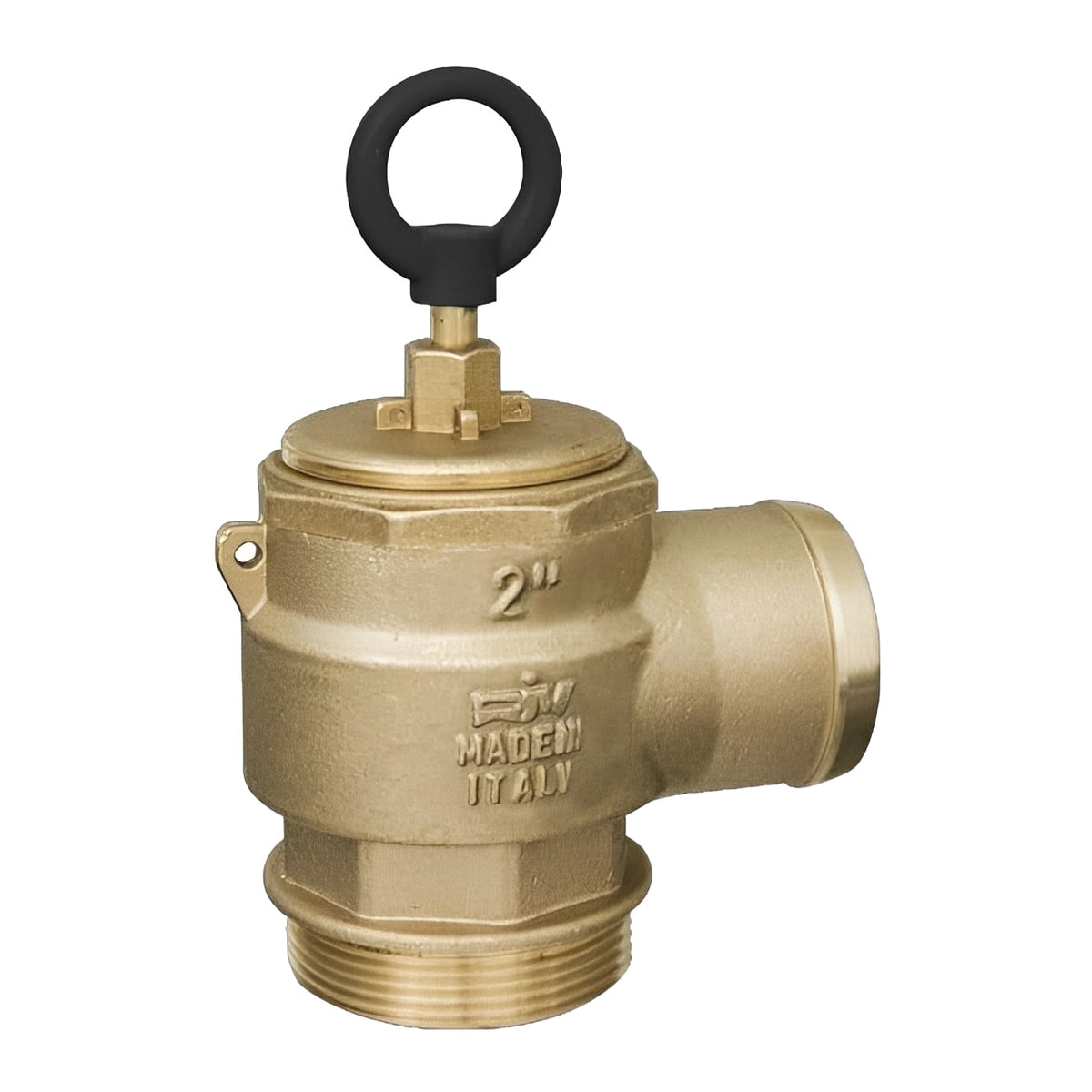 Vacuum Tanker Pressure Relief Valve - Brass Hose Connection with durable brass body and automatic pressure regulation.