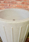 Cosmo White Marble Water Butt Planter - 200L Decorative Tank view, showcasing its elegant stone-effect finish.